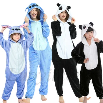 Suaugusių Gyvūnų Pižama Moterų Vienaragis Sleepwear Kostiumas Onesie Kigurumi Triušis Pižamos Rinkiniai Vaikams Anime Darbo Drabužiai Žiemos Panda Nightie