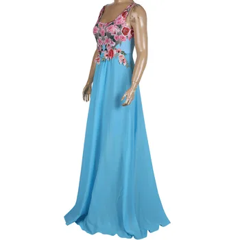 Vasaros Nėriniai Aplikacijos O Kaklas Elegantiškas Maxi Suknelė Moterims Seksualus Suknelės Rankovių Gėlių Spausdinti Šalis Suknelė Vestidos Sukienki Feminino