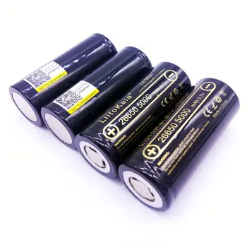 4PCS LiitoKala Lii-50A 26650 5000mah 26650-50A Li-ion, 3,7 v Įkrovimo Baterija (akumuliatorius Žibintuvėlį 20A nauja pakavimo