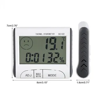 Skaitmeninis LCD Termometras su Drėgmėmačiu Patalpų Kambario Drėgmės Matuoklis Temperatūros, Magnetinis Stovas Min/Max Darželio Home Office