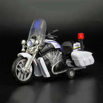 17,5 CM Traukti atgal, Motociklų Nuoma, Dviračių Transporto priemonių Diecast Metalo Plastiko Motorinių Policijos Patrulių Automobilio Modelį, Vaikai, vaikams, Suvenyrų, Žaislų
