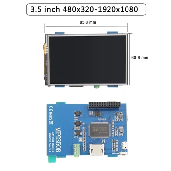 Aviečių Pi 4 colių, 3.5 colių LCD Jutiklinis Ekranas 480x320, kad 1920x1080 IPS Apšvietimas Reguliuojamas Ekrano RPI 4B/B+/3B/Zero PC