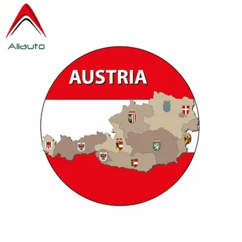 Aliauto Kūrybos Automobilių Lipdukas Priedai Austrija Žemėlapis, Vėliava Kūno Vandeniui, Saulės Anti-UV šviesą Atspindintis Lipdukas,10cm*10cm