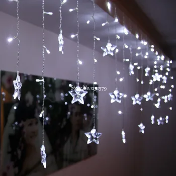 Multi-color 4M 100 LED Star Užuolaidų String Šviesos Girliandomis Kalėdos, Kalėdos Šventė Vestuves Sodo Lubų, Langų Apdailos