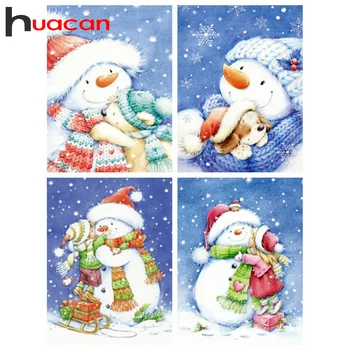 Huacan Diamond Tapybos Kalėdų Senį Kryželiu 5D 