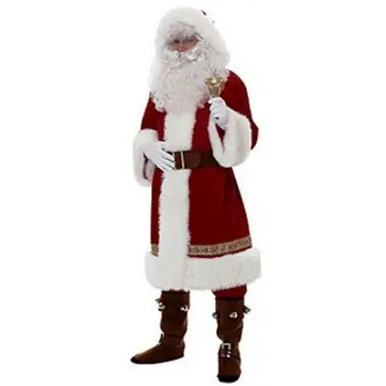 Kalėdų Senelio Kostiumas Cosplay Drabužiai Vyrams, Moterims, Fancy Dress 5vnt daug Kostiumas Kostiumas Kalėdų Outwear