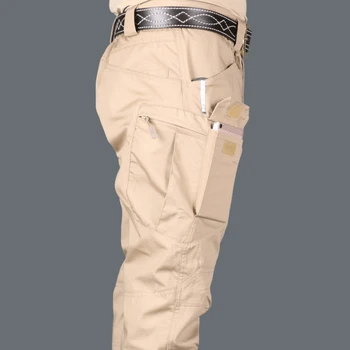 Vyrai Vientisos Spalvos Quick Dry Multi-Kišenės, Lauko Taktinių Krovinių Kelnės Kelnės
