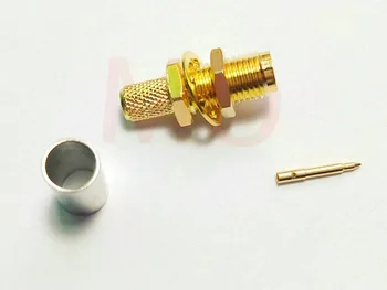 100vnt žalvario RP SMA Female Fiksavimo Jungtis Coaxial RG58 LMR195 kabelio adapteris