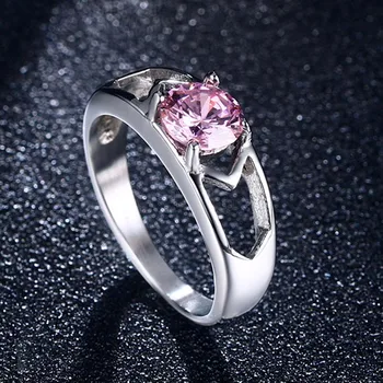 Nerūdijančio Plieno Rožinė AAA+ Kubinių Zirconia Žiedas Moterims Vestuvių Madinga
