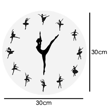 Baleto sieninis laikrodis gyvenimo kambario, miegamasis, studijų sieninis laikrodis 30cm sienelės lentelė akrilo namų puošybai laikrodis