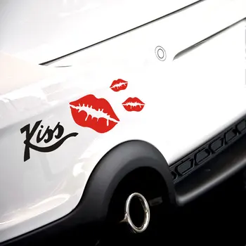 Aliauto Atspindintis Automobilių stiliaus Kiss Lūpų Derinys Padengti Įbrėžimų Reikmenys Volkswagen Polo Golf Skoda Ford Focus Opel