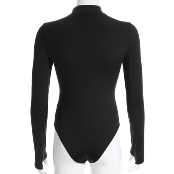 Iamhotty juoda ilgomis rankovėmis apvalkalą bodysuit atsitiktinis golfo Rudenį moteris jumpsuit liesas elegantiškas moteriškas playsuit