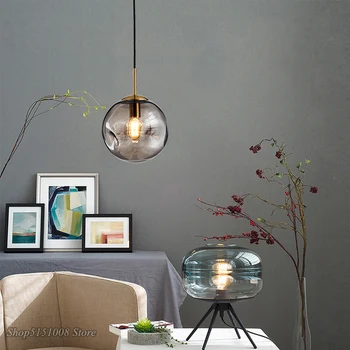 Šiuolaikinės stiklo rutulį pakabukas šviesos Šiaurės LED pakabukas lempa, gyvenamasis kambarys, Valgomasis, miegamasis, virtuvė kabo lempa dekoro šviesos šviestuvas