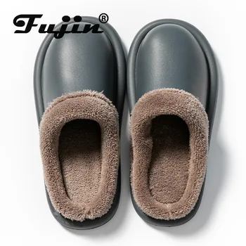 Fujin namų namų batai šilti kailiniai patalpų šlepetės bateliai winer vandeniui vonios kambarys stabdžių sistema patogi moterims platforma šlepetės