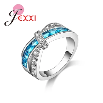 Aukščiausios Kokybės Geras Parduoti Naują Atvykimo Romantiška Femme Vestuvinis Žiedas 925 Sterlingas Sidabro Vestuvių Mėlyni Žiedai Moterims