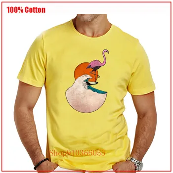 Flamingo naršyti T-Shirt Juokinga Vyrų Vyro Dovana Tshirts Medvilnės, Aukštos Kokybės Camiseta Įgulos Kaklo Laisvalaikio ES Dydis Kūrybinis Dizainas