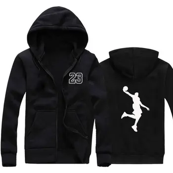 Naujas vilnos hip-hop krepšinio hoodie vyrams 23 atspausdinta vyrų hoodies sportinę juoda streetwear gobtuvu, užtrauktukas tracksuit