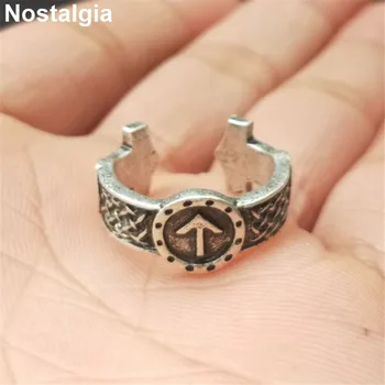 Nostalgija Viking Runos TIWAZ Sowilo Piršto Atidaryti Žiedas Gotikos Aukščio, Žiedai, Moterų, Vyrų, Priedai