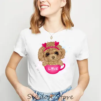 Mielas Pug Gyvenimo Akvarelė Spausdinti Moterų marškinėliai Estetinės Šuo Grafinis t marškinėliai Moterims 2020 Metų Vasaros Gyvūnų Viršūnes Tees Camisetas Mujer