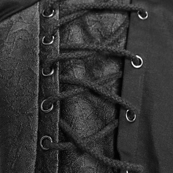 PUNK RAVE Gothic Black Striukės su Gobtuvu Ruoželiniu Medžiagos Outwear Punk Stiliaus Striukė Etapo Rezultatus Kostiumų Mados Striukė Vyrams