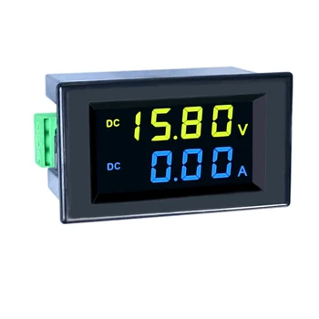 1Pcs DC 0-600V / 200A įtampos ammeter dviejų spalvų ekranas led panel digital voltmeter ammeter maitinimo geltona mėlyna šrifto