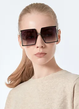 Naujas retro tendencija prekės akiniai nuo saulės prabangus diamond moteris, didelis rėmas aikštėje mados UV400 akiniai nuo saulės Oculos De Sol 2920