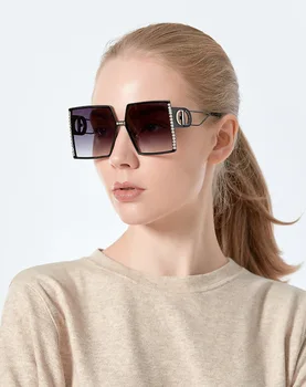 Naujas retro tendencija prekės akiniai nuo saulės prabangus diamond moteris, didelis rėmas aikštėje mados UV400 akiniai nuo saulės Oculos De Sol 2920