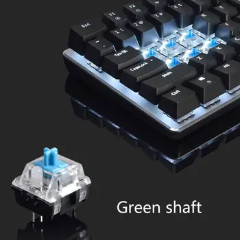Ajazz AK33 Mechaninė Žaidimų Klaviatūra, Juoda / Mėlyna Jungiklis 82 Klavišus Wired Keyboard PC Žaidimai Ergonomiškas Kietas LED Apšvietimu Dizainas