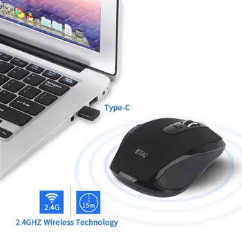 2.4 GHz USB Tipo C Belaidės Pelės, Ergonomiškas Pelės 800/1200/1600 DPI Pelėms 