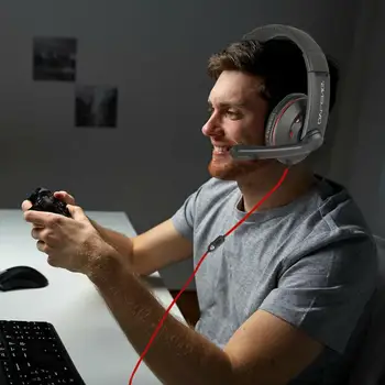 Profesionalus Led Šviesos Gamer Ausinės Kompiuteris PS4 Žaidimų Ausinės, Kolonėlė Bass Stereo PC Laidinė laisvų Rankų įranga Su Mikrofonu X-BOX