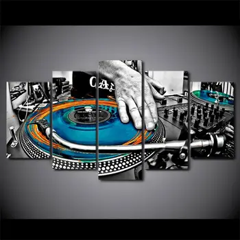 Abstrakti DJ Cool Muzikos Summe 5 vnt Modernių Namų Sienų Dekoras Drobė Nuotrauką Meno HD Spausdinti Tapybos Ant Drobės už Kambarį Unframe