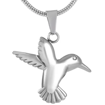XWJ8713 Mažai Hummingbird Plieno Balsuokite už Pelenų naminių Gyvūnėlių Kremavimo Pakabukas Nerūdijančio Plieno Papuošalai, Karoliai, Laisvo Kanalo Atmintį Balsuokite