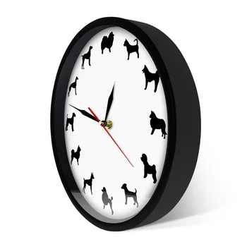 Skirtingų Šunų Veislių, Minimalistinio Dizaino, Modernus Sieninis Laikrodis Darželio Vaikas Kambarys Mažylis Augintiniai Sienų Dekoras Laikrodis Žiūrėti Profesinio Mokymo Klinika Šuo Laikrodis