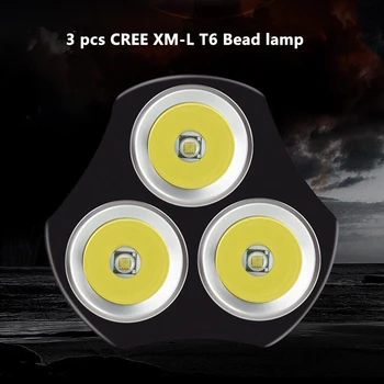 3pcs XML T6 LED Žibintuvėlis Įkraunamas Žibintuvėlis 6000LM 3 Modelio Galingas Lemputes Aliuminio, atsparus Vandeniui Nešiojamas Šviesos Ranka Lempa Litwod