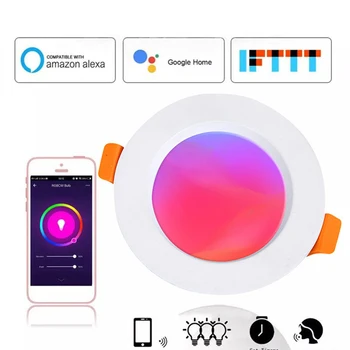 2020 Naujas WiFi Smart LED Downlight Tamsos Turas Vietoje Šviesos 9W RGB Spalva Keičiasi Šiltas Kietas lengvas Darbas Su Alexa 