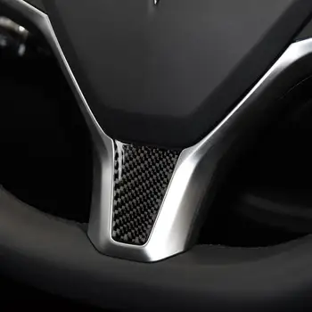 Automobilio Salono Rinkinio Dalys Vairo Rato gaubtas Apdaila Automobilio Anglies Pluošto Vairas Dekoro Lipduko už Tesla Model S Modelis X