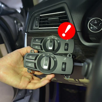 Žibintų jungiklis BMW F10 yra f01 F30 E60 E90 auto evd apšvietimas mygtukus pakeisti priekiniai reguliuoti šviesos lempos maitinimo jungiklis