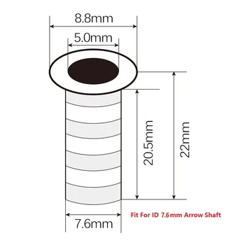 50pc/daug Aukščiausios Kokybės Aliuminio Įterpti Tinka Iner Diatmeter OT 8.8 mm ID 7.6 mm Anglies Rodykles Veleno Medžioklės