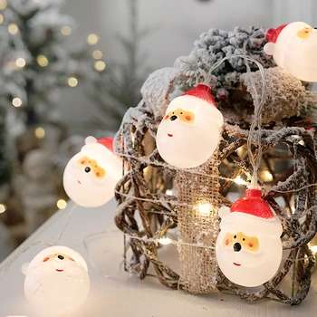 Santa Claus LED String Naujovė Žiburiai Kalėdų Eglutė Naktį Lempos Grandinės Sniego Gatvėje Girliandą Lokys Atostogų Lauko Šalies Miegamasis