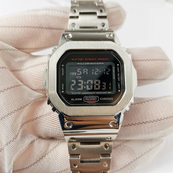 Atnaujintas Dizainas Watchband ir Bezel Už DW5600 GW-M5610 GW-B5600 316L Nerūdijančio Plieno Laikrodžio Dirželis ir Padengti Su ToolsBezel