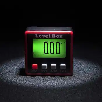 Patikslinta paraiškų Skaitmeninis Matlankis Inclinometer 360 LCD Ekranas Kampine Lygio Langelis Kampo Ieškiklis Metras Kampo Daviklis Magnetas Bazės