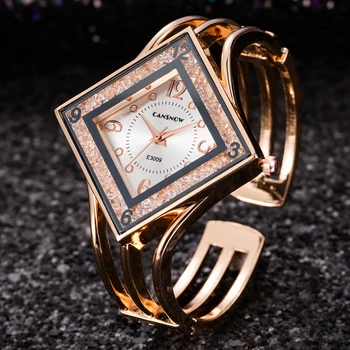 Moterų Laikrodžiai Prabanga Apyrankę, Deimantas, kalnų krištolas Forma Viršuje Prekės ženklo Suknelė Kvarcinis Laikrodis Laikrodis Dovana Moterims zegarek damski