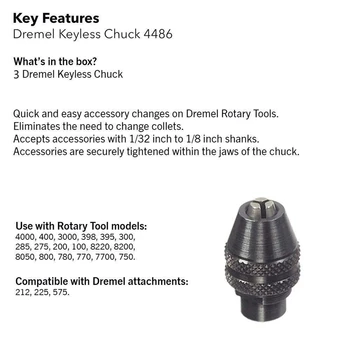 3Pcs Multi Greitai Pakeisti Keyless Chuck Universalus Tvirtinimo Pakeitimo Dremel 4486 Rotaciniai Įrankiai 3000 4000 7700 8200