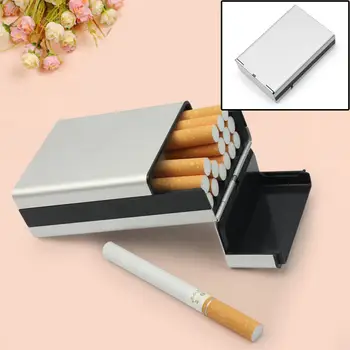 Nešiojamų Unisex Metalo, Aliuminio Cigarų, Cigarečių, Tabako Atveju, Sandėliavimo Savininko Kišenėje Box Silver Lauko, Kelionės, Kempingas Prekes