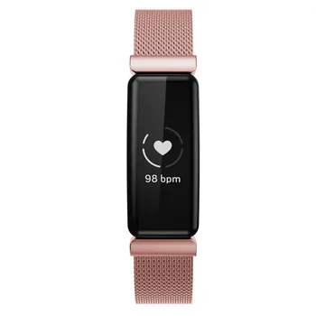 Apyrankė Diržu, Fitbit Inspire 2 Smartwatch Nerūdijančio Plieno Tinklelio Juostos Pakeitimas Dirželis su sagtimi Apyrankę Priedai