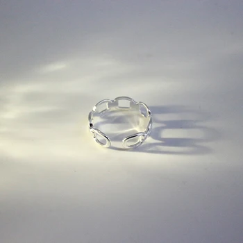 SHANICE 925 Sterlingas Sidabro Atidaryti Žiedai Geometrinis Ray Grandinės Reguliuojamas Pirštų Žiedai Korėja Stiliaus Sidabro Papuošalai