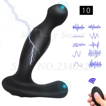Nuotolinio Valdymo Elektros Smūgio Prostatos Vibratorius Anal Plug G Spot Vibruojantis Dildo Massager Sekso Žaislais Vyrams, Moterims Masturbator