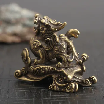 Vario Dragon Namų Puošybai Kinų 12 Zodiako Gyvūnų Dragon Talismanas Miniatiūros Statulėlės Žalvario Biuro Stalas Feng Shui Dekoro Amatų