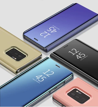 Smart Veidrodis, Flip Stand Case For Samsung Galaxy S8 S9 S10 Plius S7 Krašto Pastaba 9 8 J7 J5 2017 A6 A8 J4 J8 J6 2018 A5 A7 2017 Atvejais