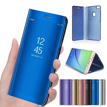 Smart Veidrodis, Flip Stand Case For Samsung Galaxy S8 S9 S10 Plius S7 Krašto Pastaba 9 8 J7 J5 2017 A6 A8 J4 J8 J6 2018 A5 A7 2017 Atvejais